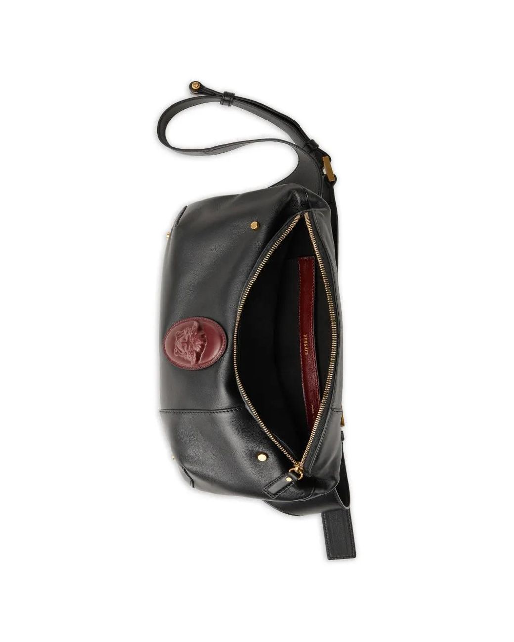 Versace Black Lou Nappa Belt Bag for men