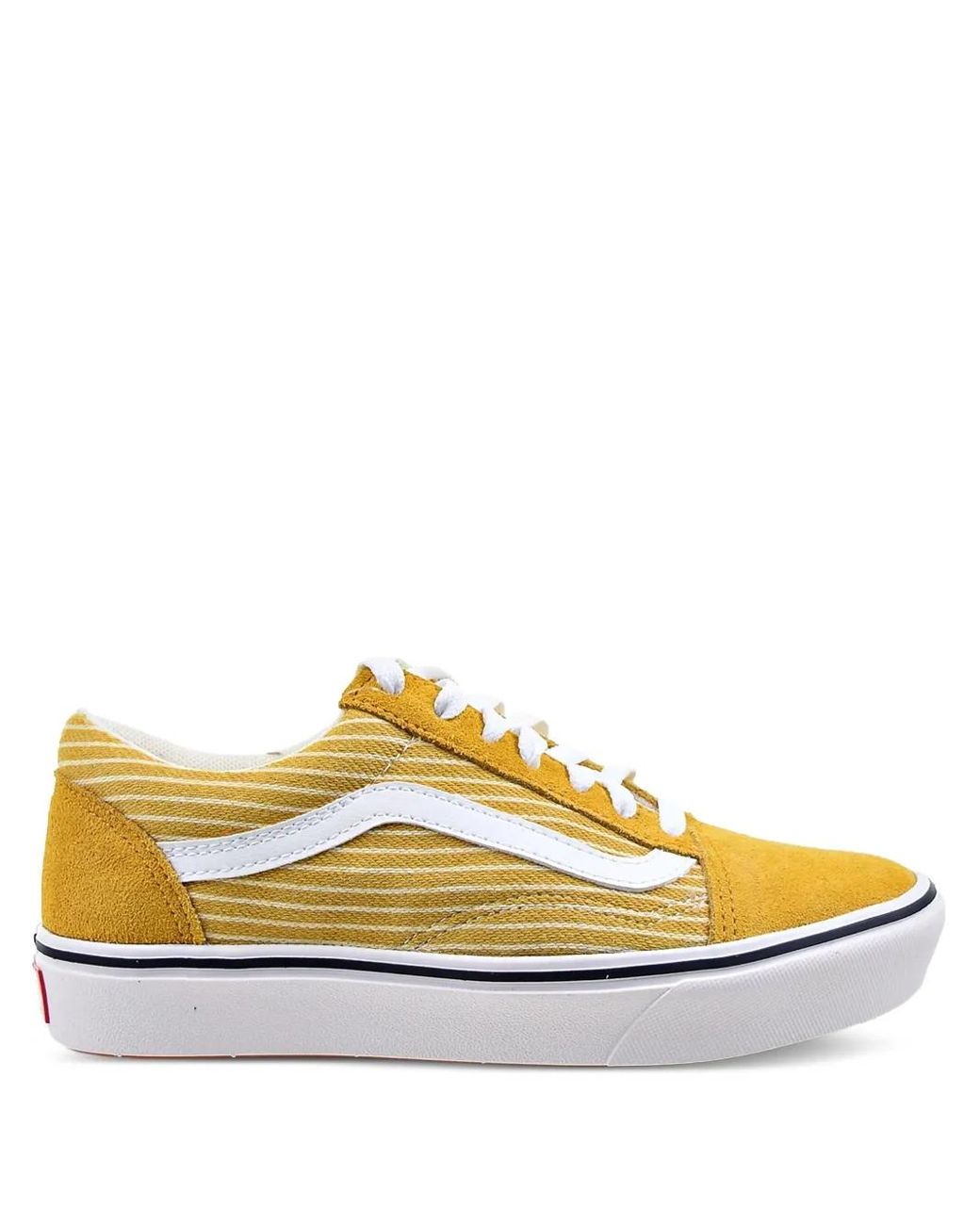 Vans Yellow Comfycush Old Skool Striped Sneakers for men