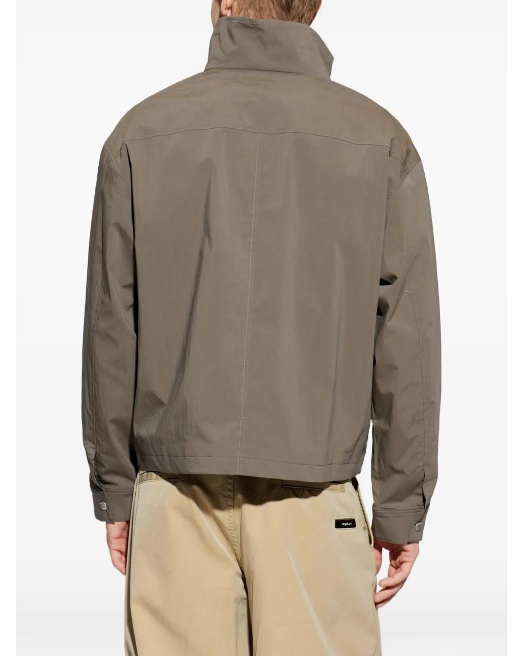FRAME Brown Stand-Up Collar Jacket for men