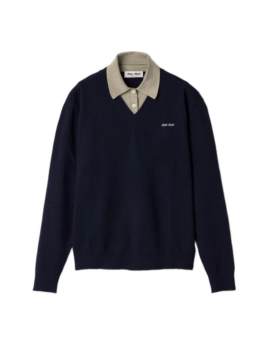 Miu Miu Blue Wool And Cashmere Sweater