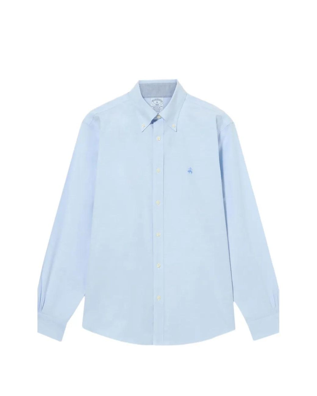 Brooks Brothers Blue Logo-Embroidered Button-Down Shirt for men