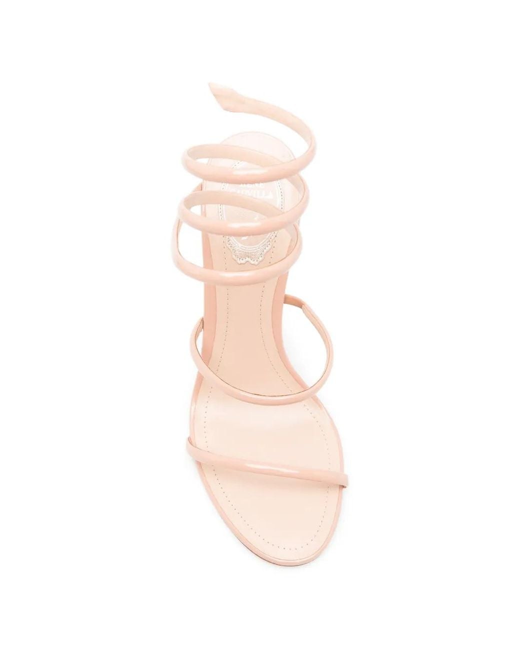 Rene Caovilla White Cleo Patent Leather Sandals