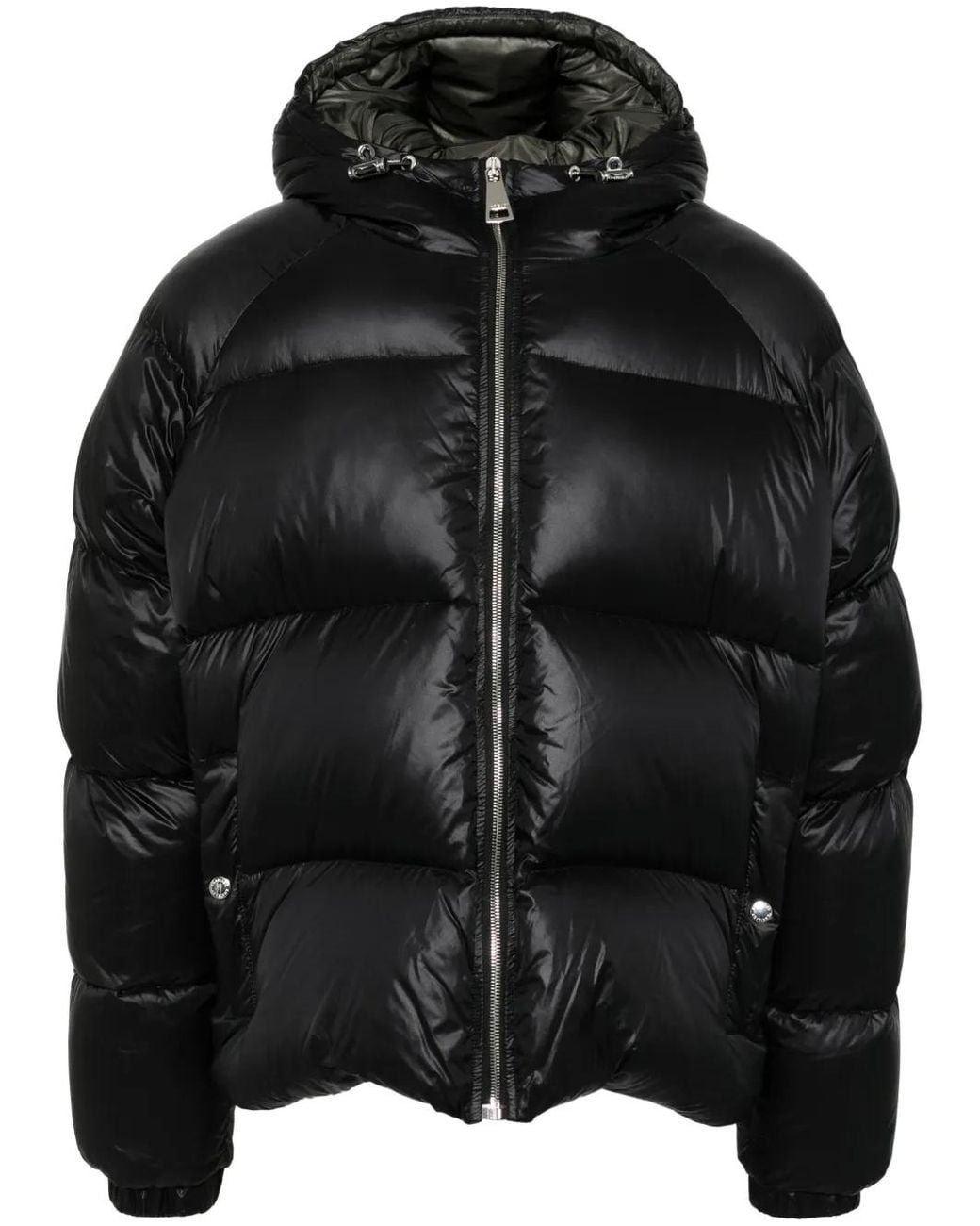 Khrisjoy Black Hooded Padded Jacket for men