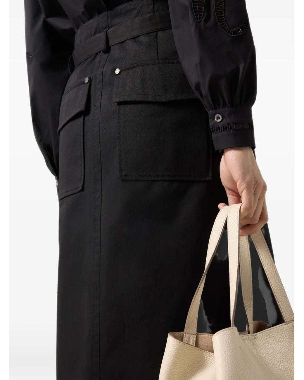 Bogner Black Jocy Wrap Midi Skirt