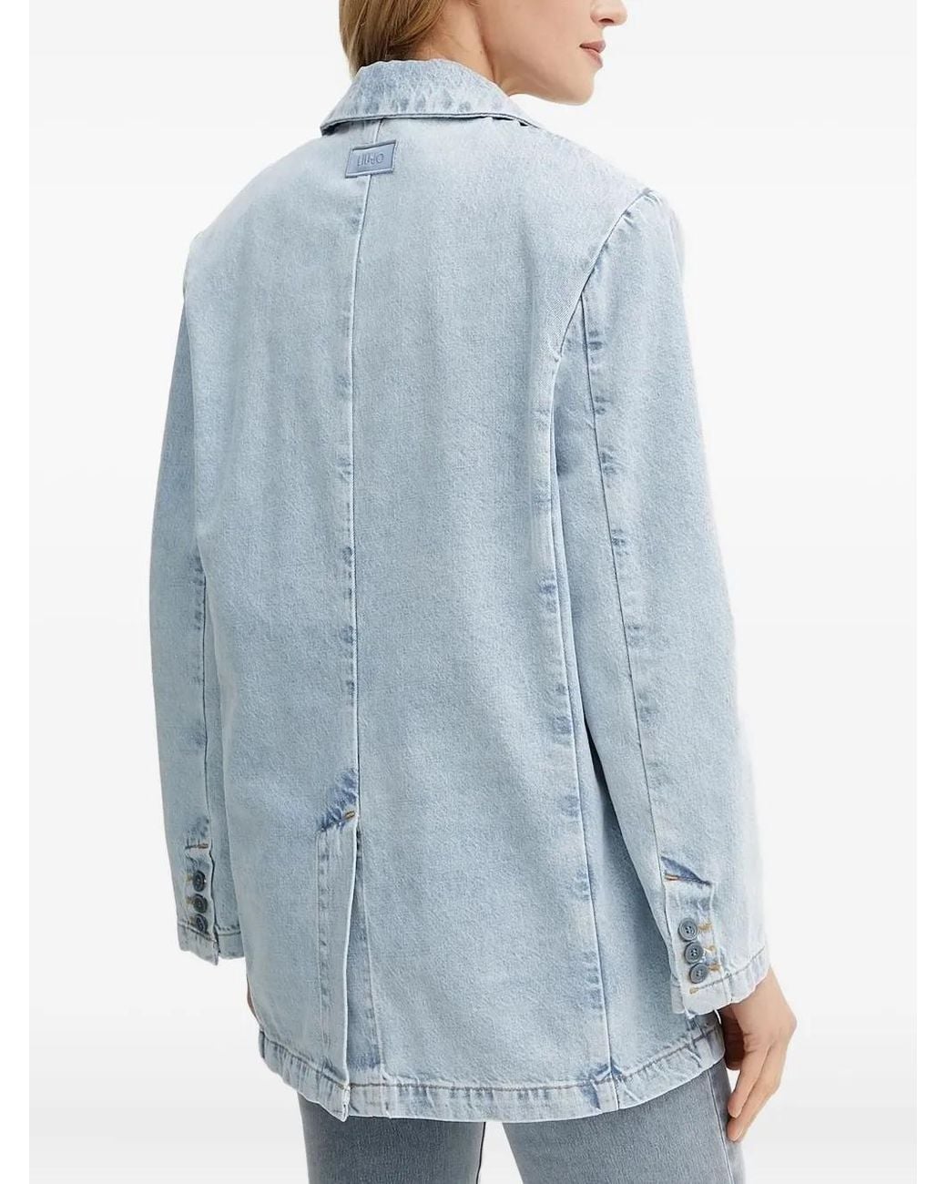 Liu Jo Blue Three-Button Denim Blazer