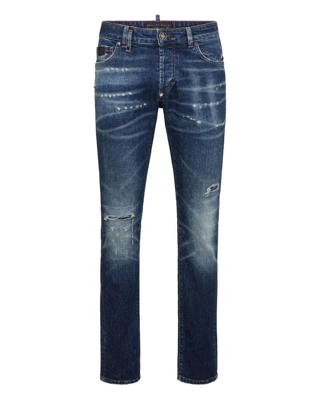 Philipp Plein Blue 5-Pocket Super Straight Cut Jeans Pp for men