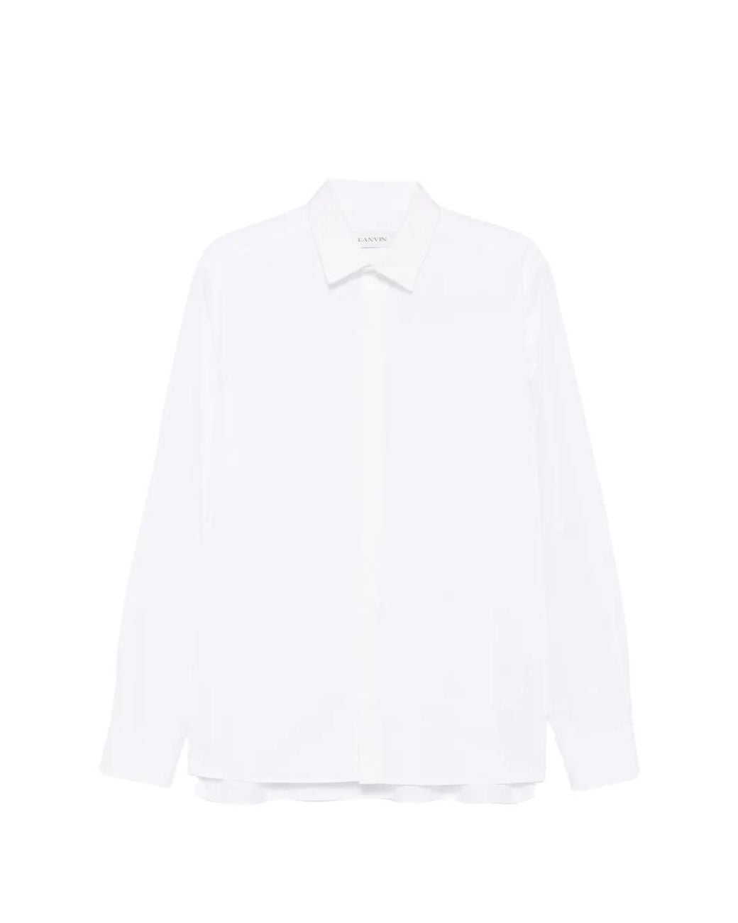 Lanvin White Concealed-Front Shirt for men