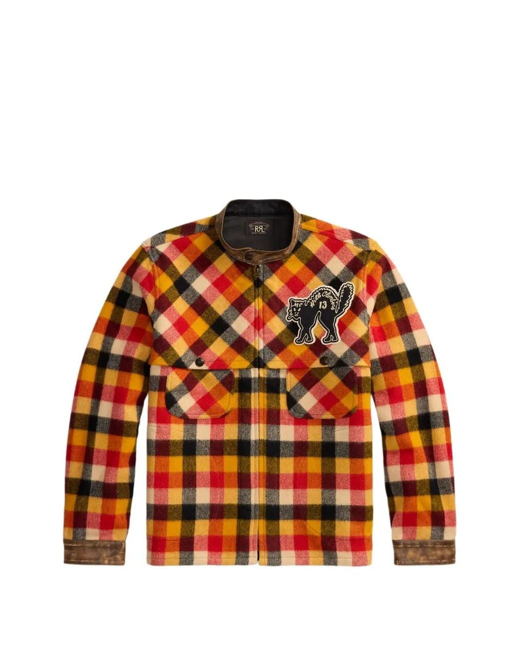 RRL Orange Check Shirt Jacket for men