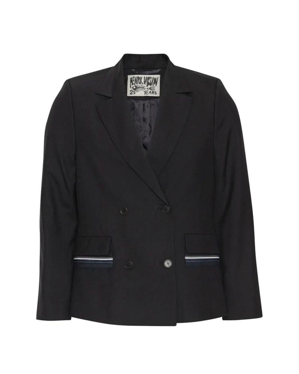 Henrik Vibskov Black Motif Double-Breasted Blazer