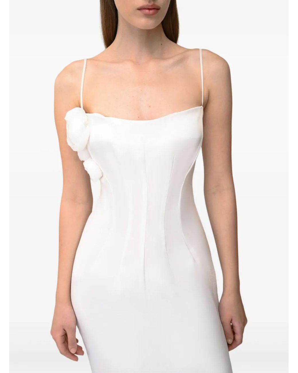 Anouki White Corset Midi Dress