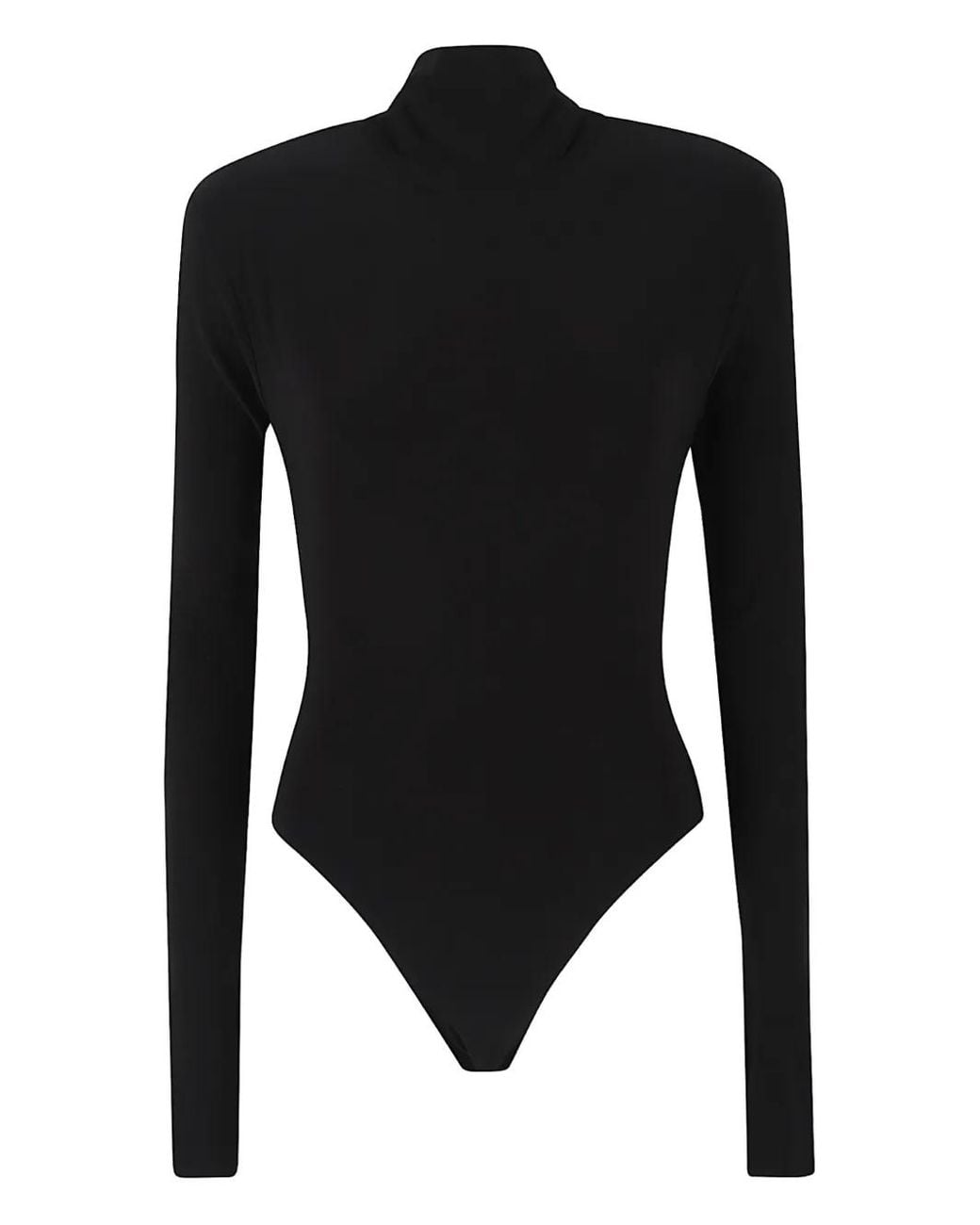 Norma Kamali Black Turtleneck Long-Sleeve Bodysuit