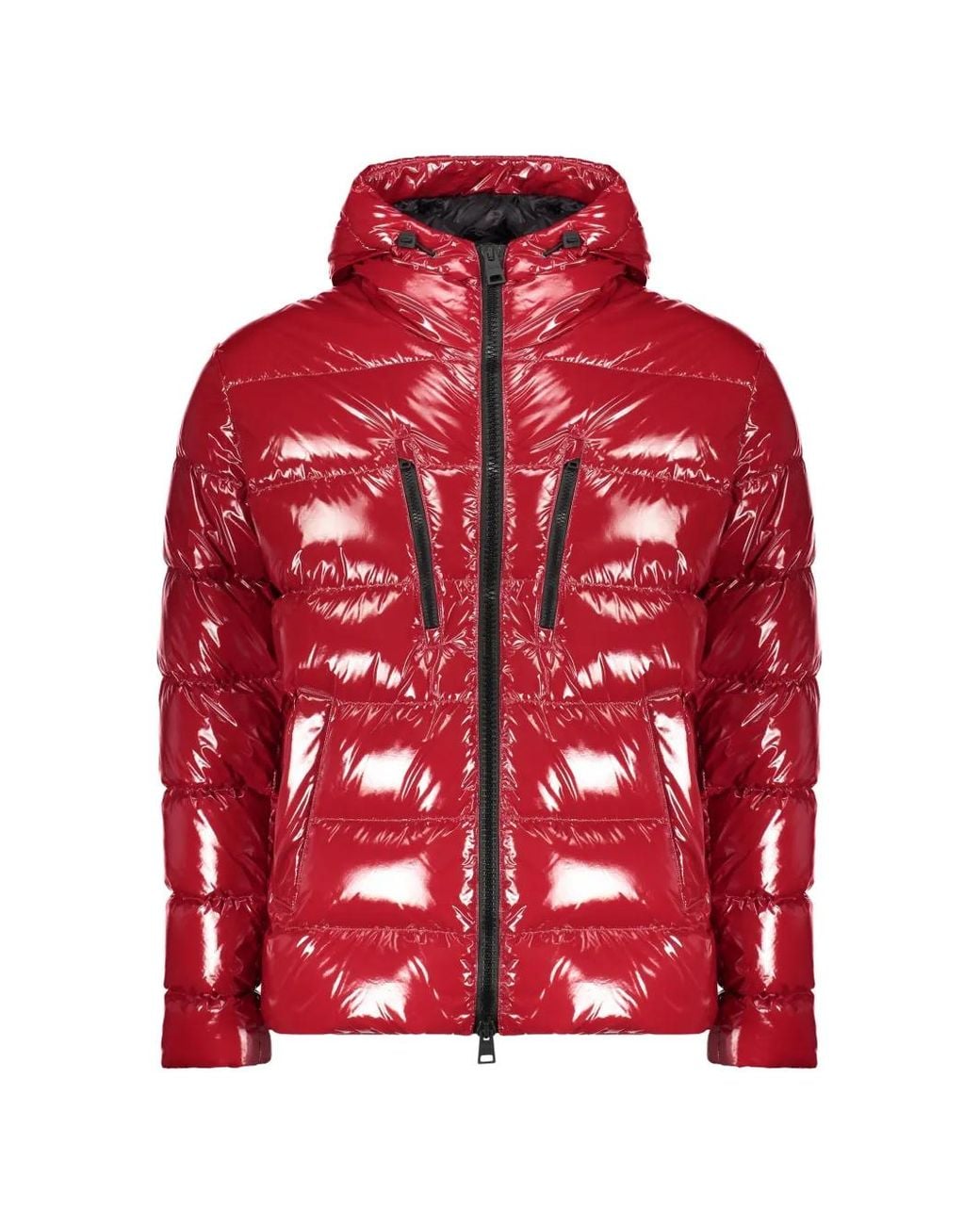 Herno Red Hooded Padded Jacket for men
