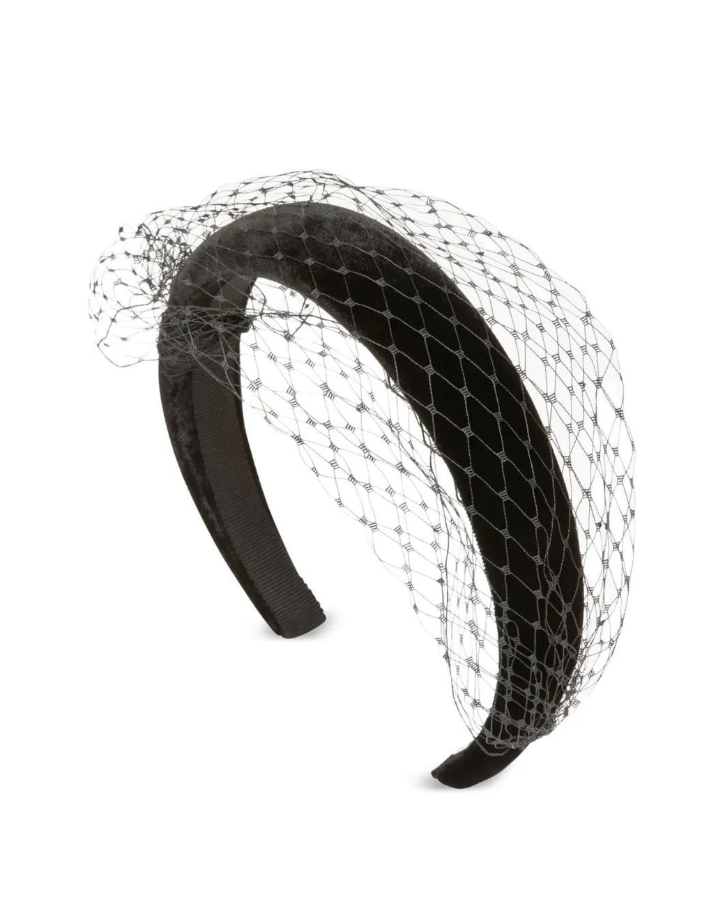 Jennifer Behr Black Veil-Embellished Headband