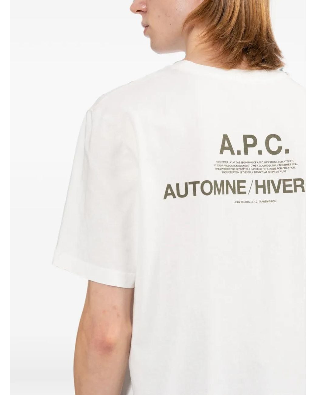 A.P.C. White Logo-Print Short-Sleeve T-Shirt for men