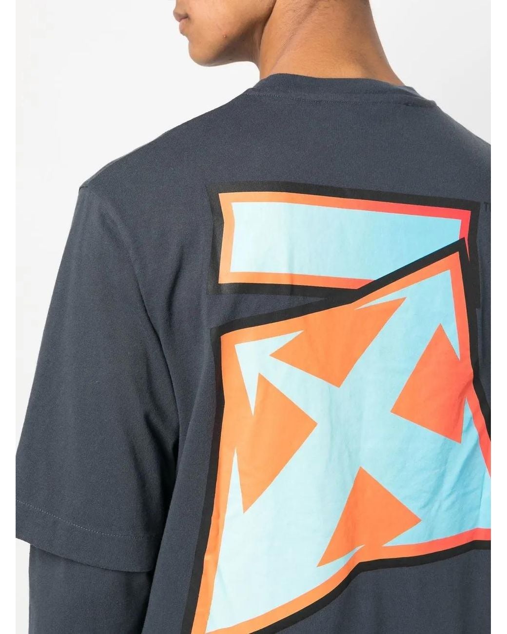 Off-White c/o Virgil Abloh Blue Degradé Thund Skate Layered T-Shirt for men