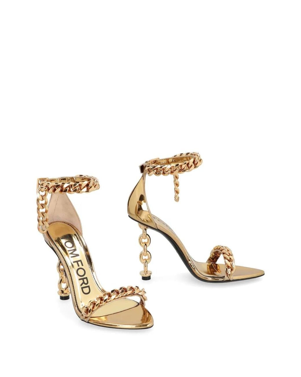 Tom Ford 100Mm Metallic-Effect Sandals