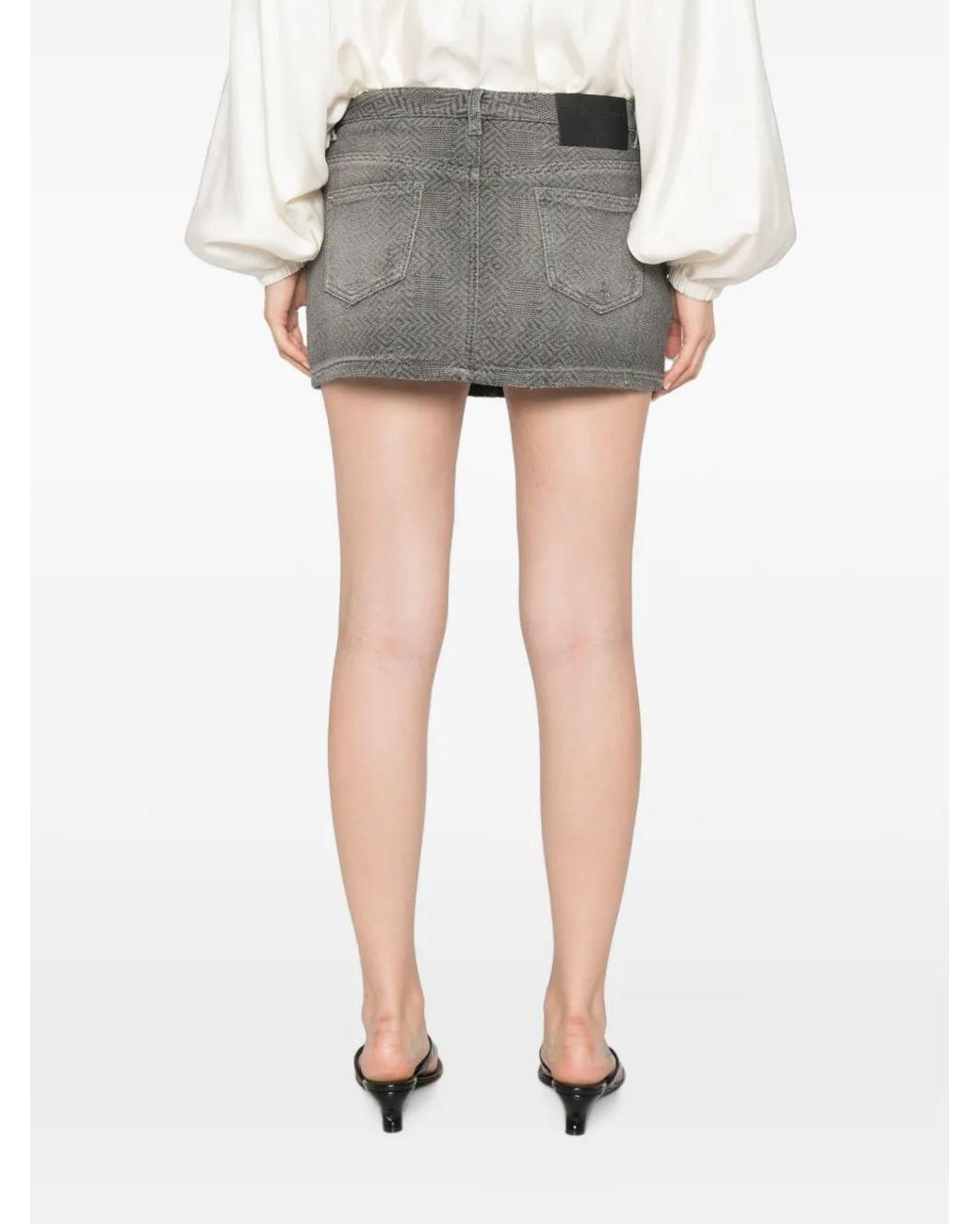 Ermanno Scervino Gray Minijupe En Jean À Chevrons