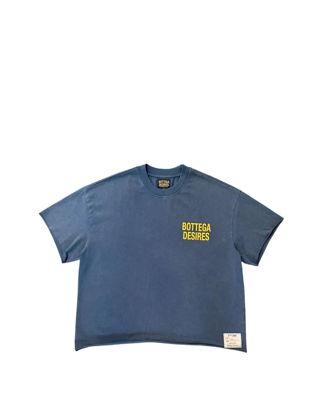 Bottega Desires Blue Logo-Print Faded-Finish T-Shirt for men