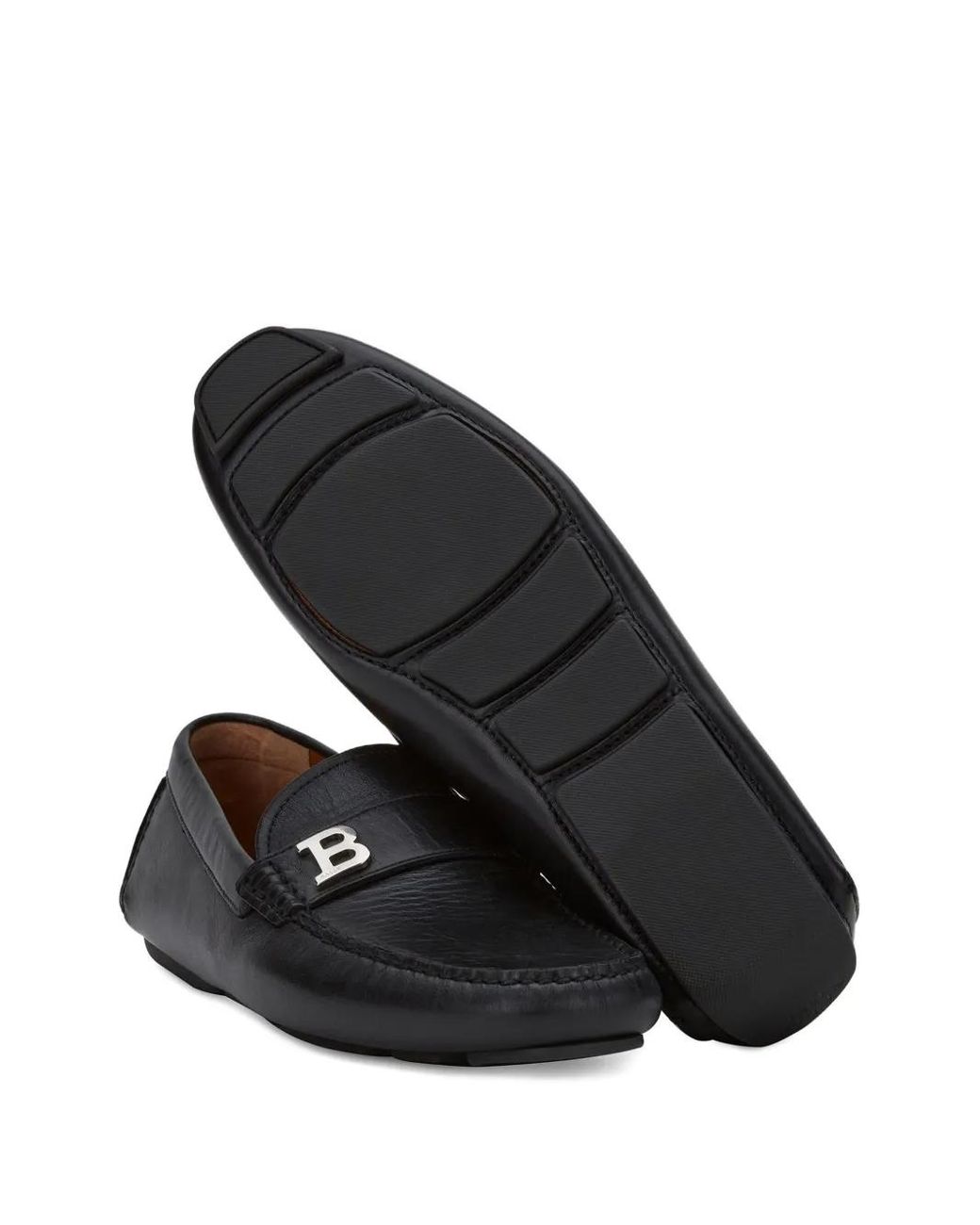 Bally Driver Leather B-Detail Loafers in Black for Men | Lyst display picture 1