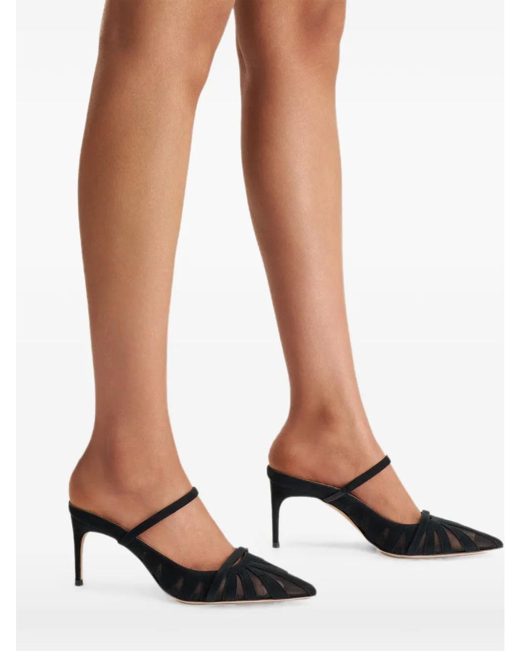 Malone Souliers Black Mules Aurora À Empiècements En Mesh