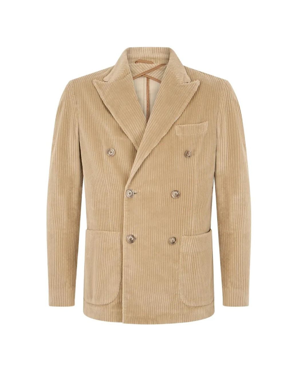 Fedeli Natural Blazer Côtelé À Boutonnière Croisée for men