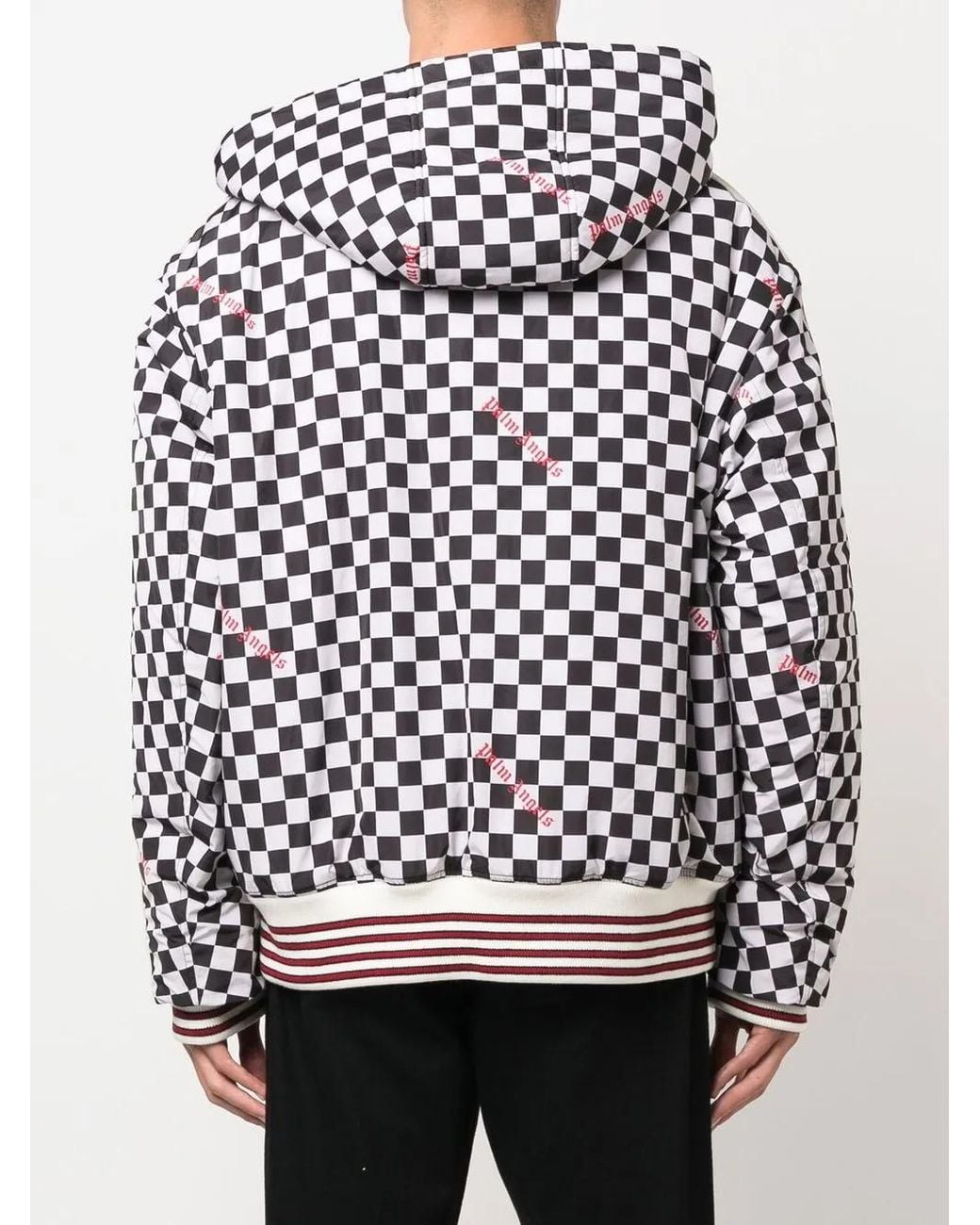 Palm Angels Black Zip-Up Hooded Jacket for men