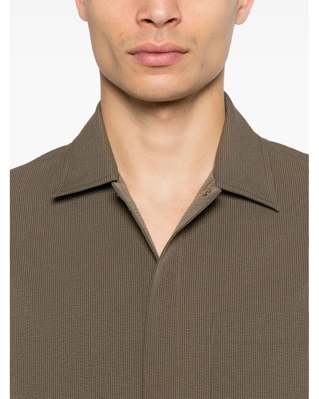 Camisa Con Pinzas Herno de hombre de color Brown