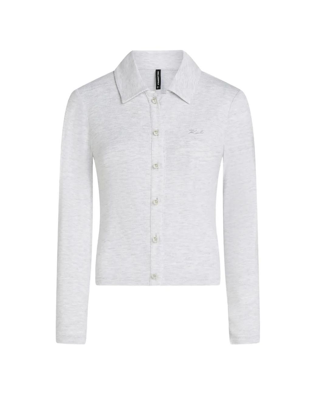 Karl Lagerfeld White Faux-Pearl Loungewear Cardigan