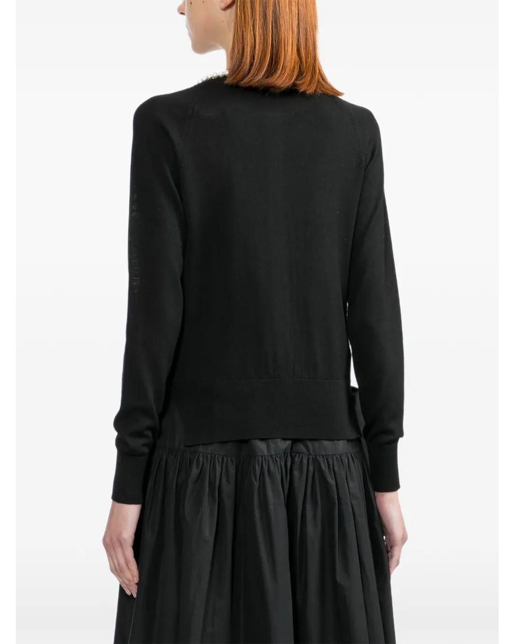 Simone Rocha Black Pearl Beaded Cardigan