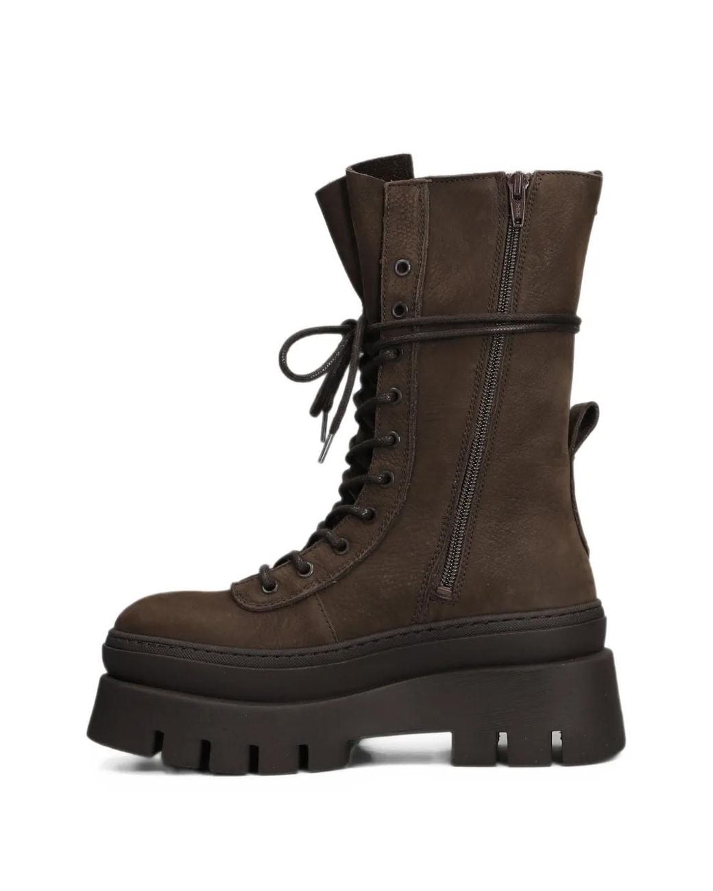 COPENHAGEN Brown Combat Platform Boots