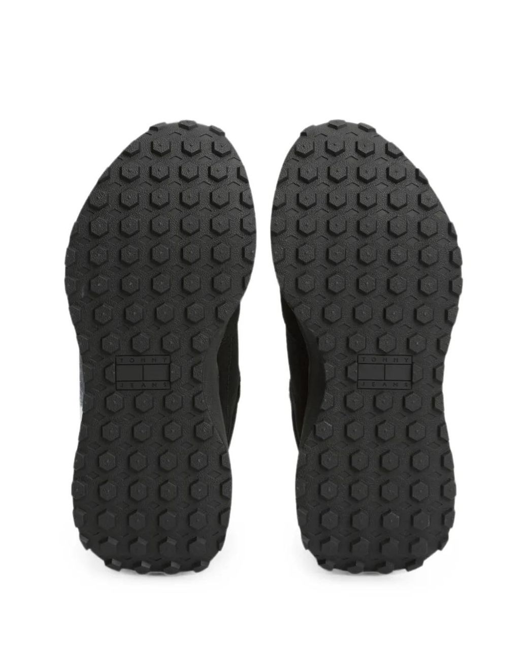 Tommy Hilfiger Black Logo-Patch Lace-Up Sneakers
