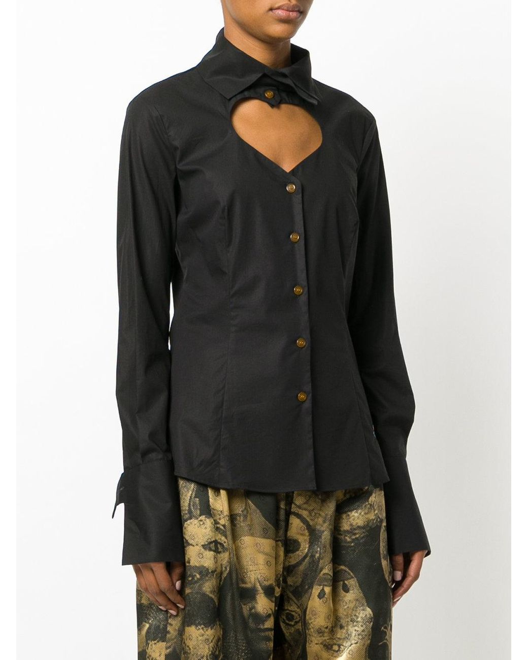Vivienne Westwood Cut-out Heart Shirt in Black | Lyst