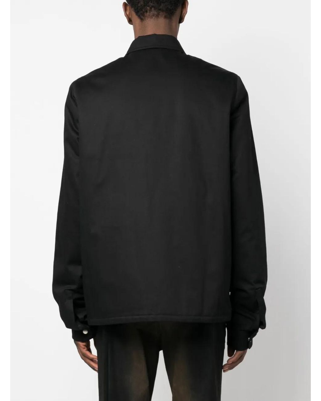 Rick Owens Black Bomber Jacket With Logo for men