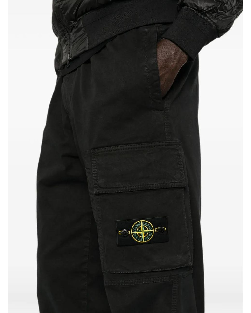 Stone Island Black 3100033 Old Effect Trousers for men