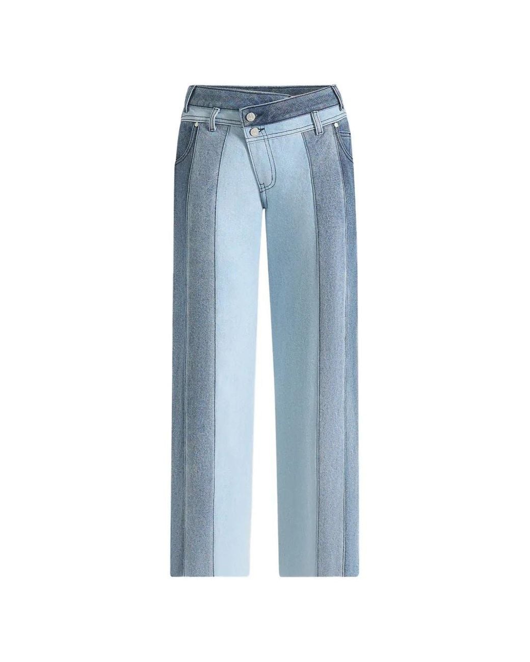 Manière De Voir Blue Jacinda Colour Block Denim Jeans