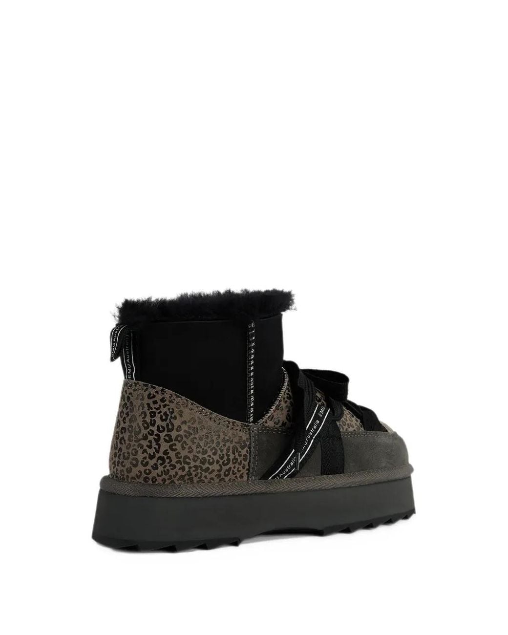 EMU Black Blurred Micro Patchwork Leo Boots