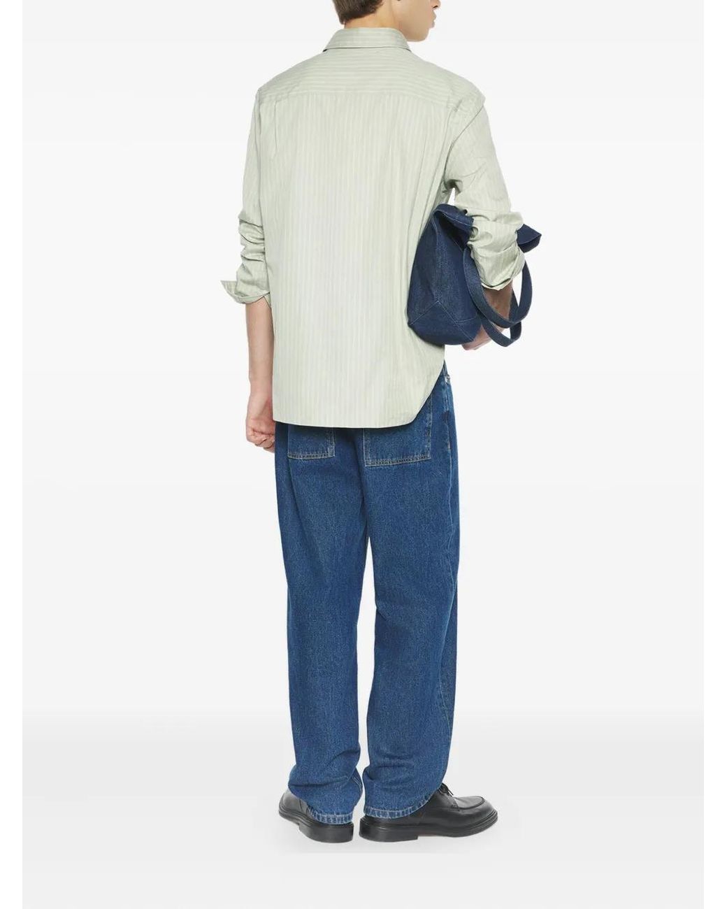 Maison Kitsuné White Striped-Pattern Shirt for men