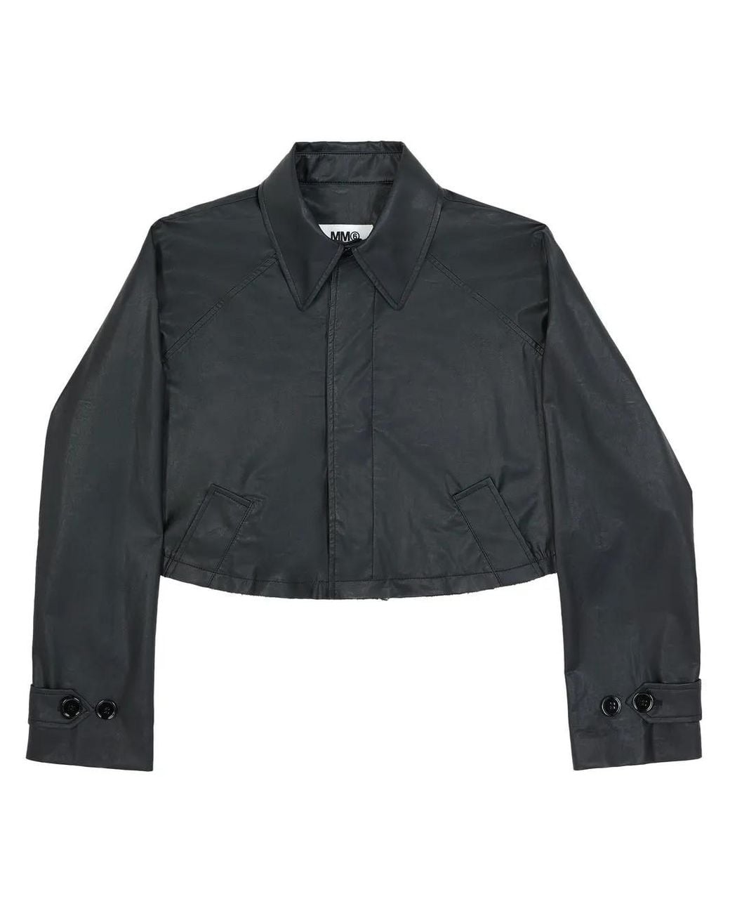 MM6 by Maison Margiela Blue Cropped Trench Jacket
