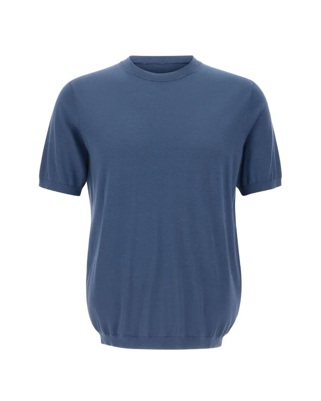Kangra Blue Short-Sleeve Ribbed Sweatshirt for men