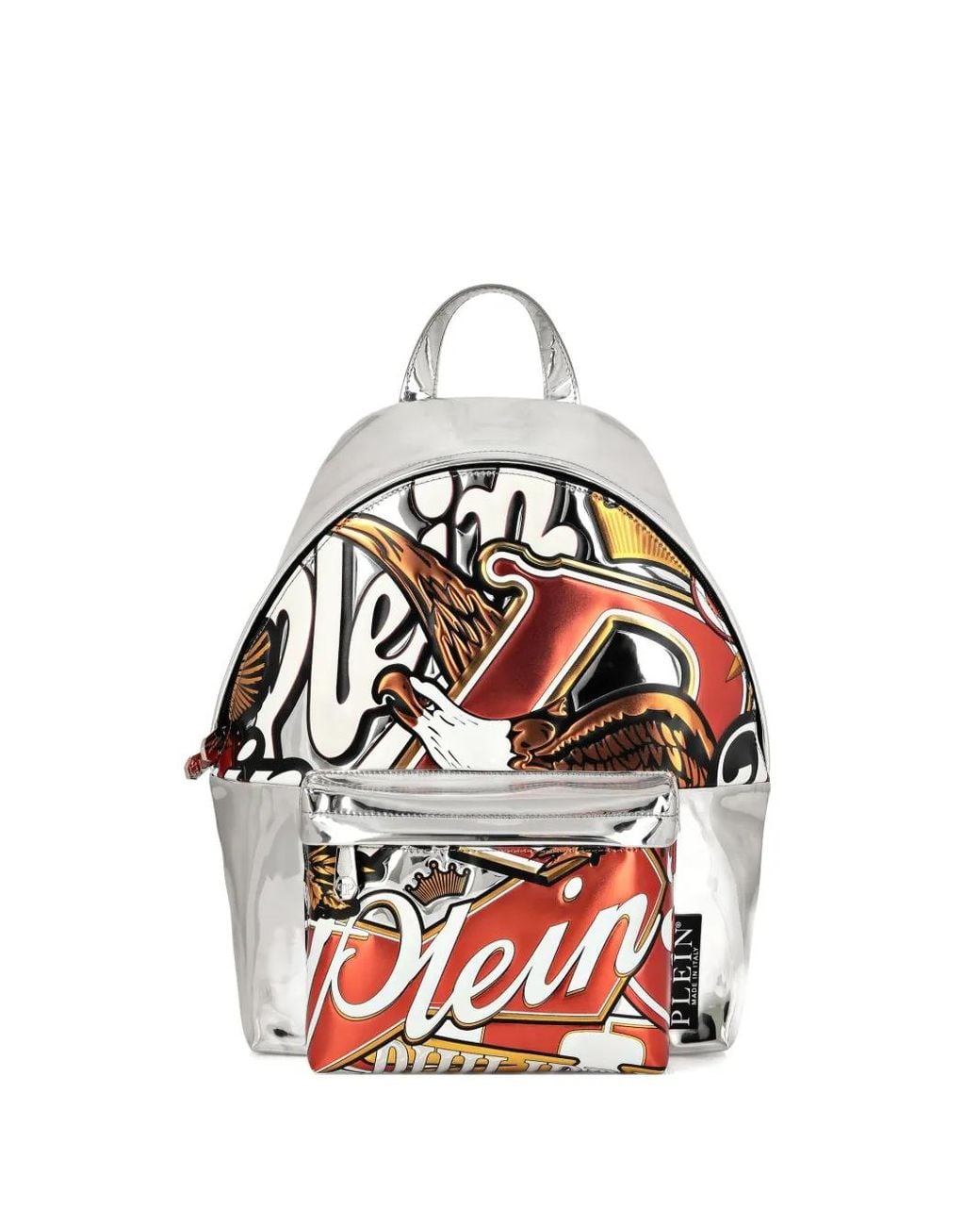 Philipp Plein White Embossed Backpack for men