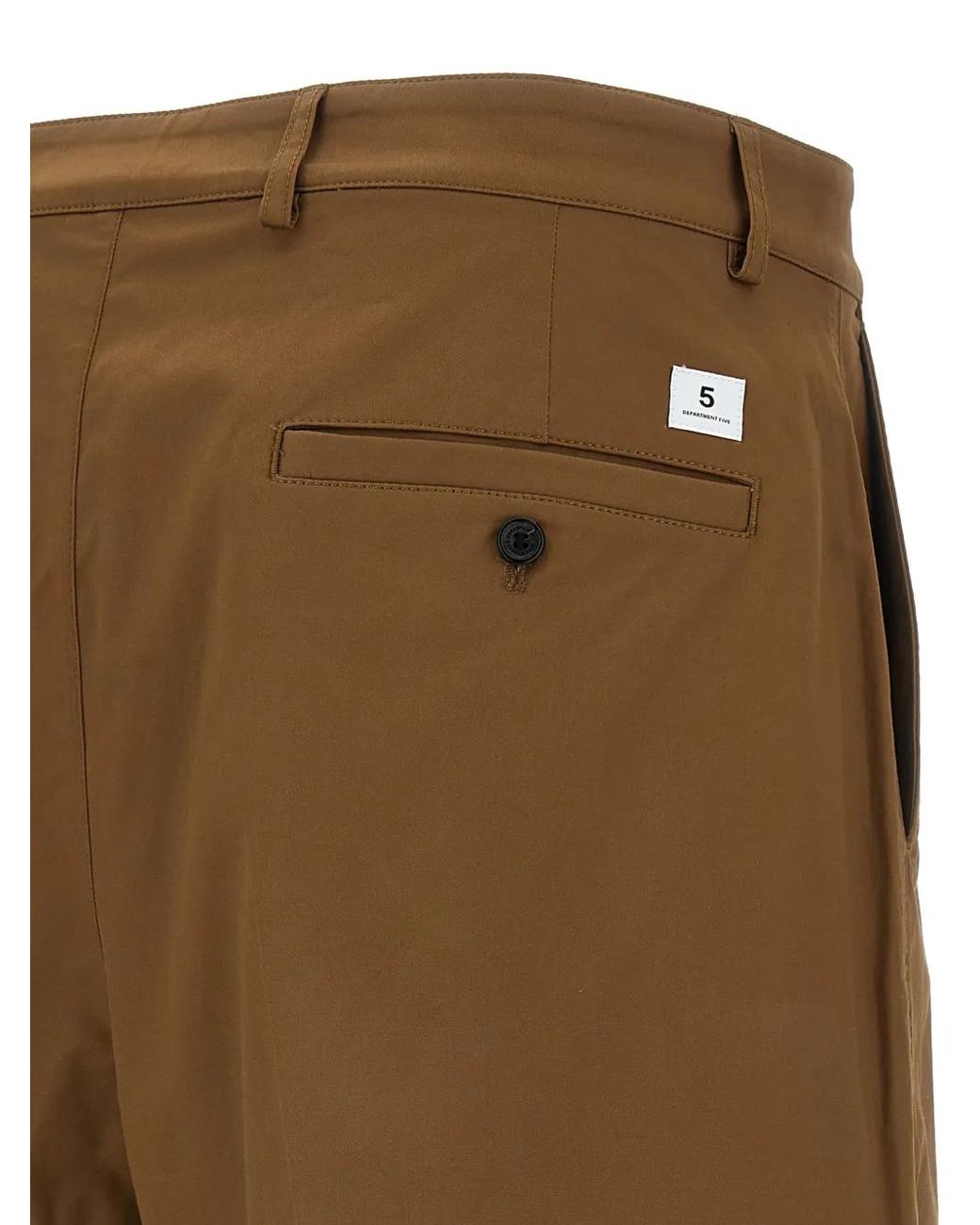 Department 5 Brown Buttoned Bermuda Shorts for men
