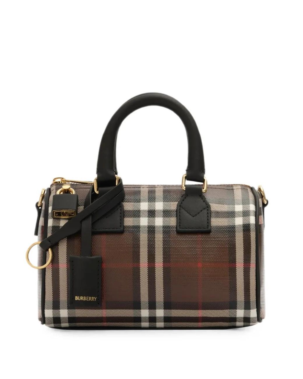Burberry Black Mini Check Bowling Bag