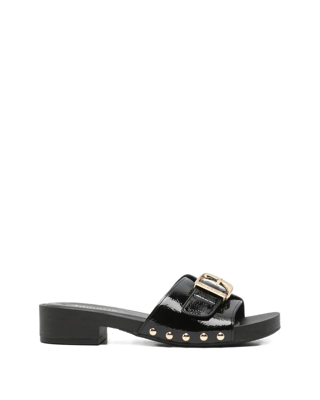 Tamaris Black Buckle-Detail Studded Sandals