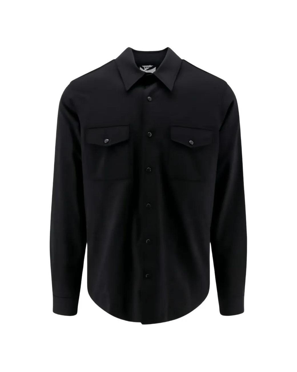 Aspesi Black Flap-Pocket Shirt for men