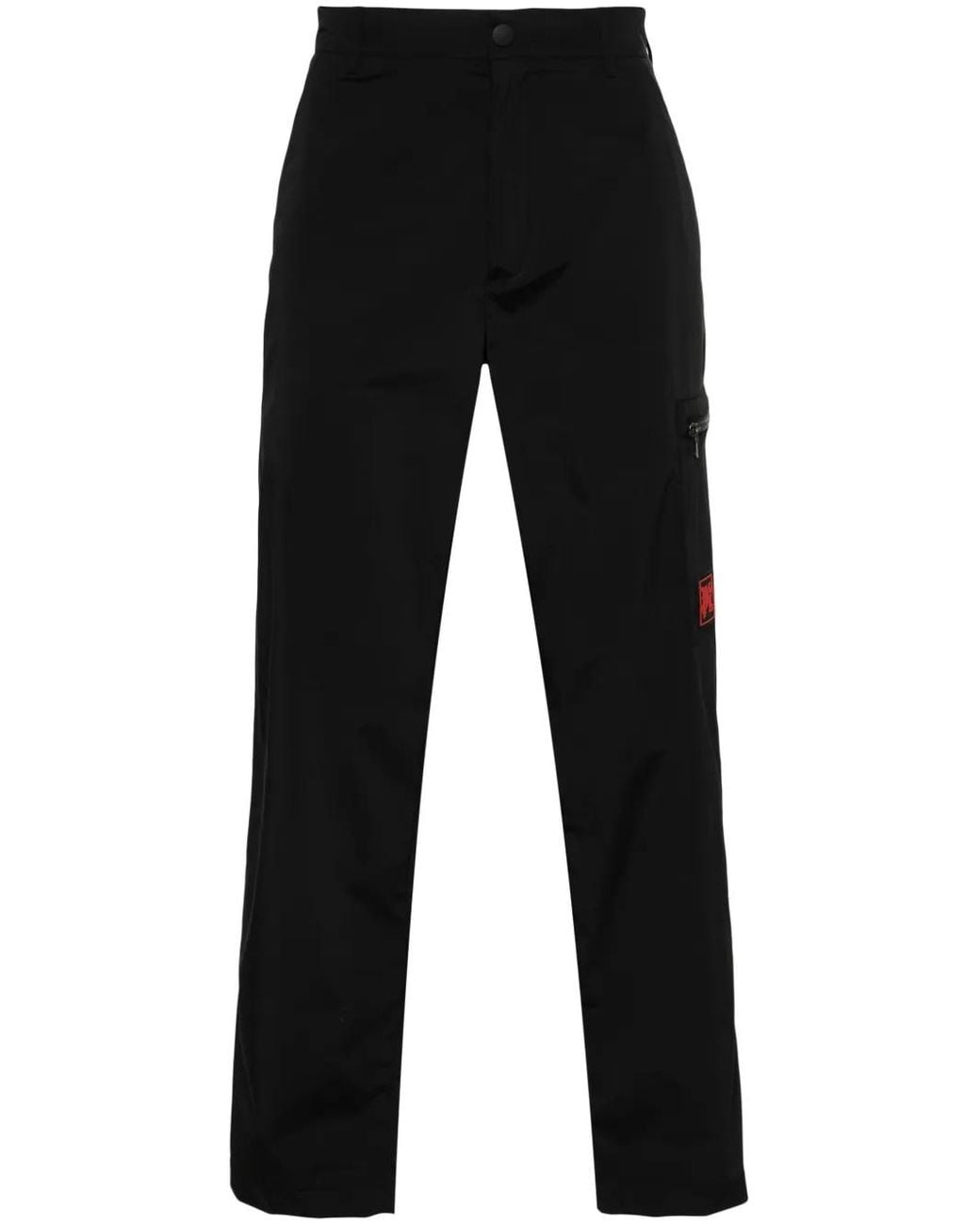 Palm Angels Black Loose-Fit Shell Trousers for men