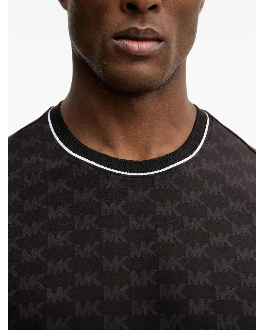 Michael Kors Black Logo-Jacquard T-Shirt for men