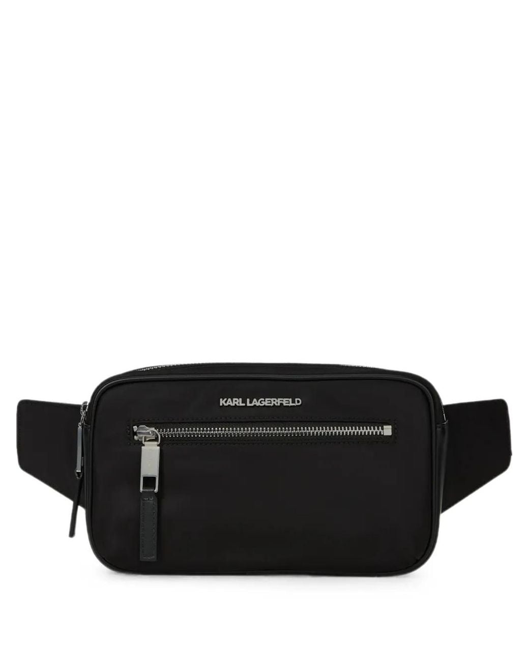 Karl Lagerfeld Black K/Nylon Buckle Belt Bag for men