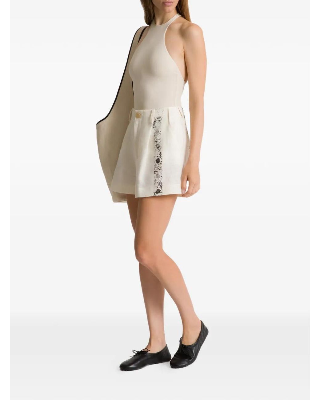 Alberta Ferretti White Minima Racer-Back Bodysuit