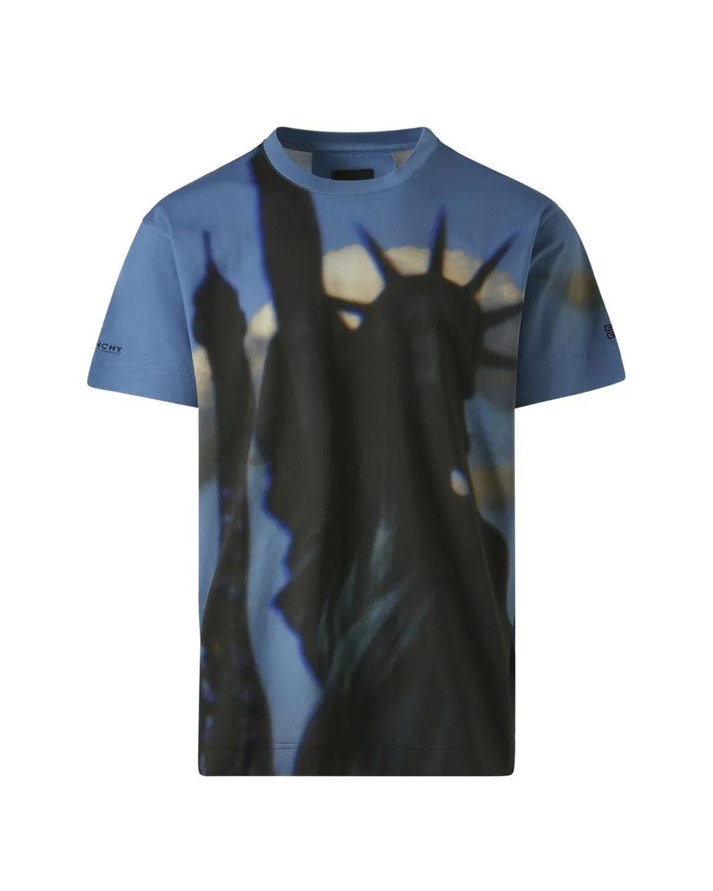 Givenchy Blue Paris Ny All Over Graphic-Print Oversized T-Shirt for men