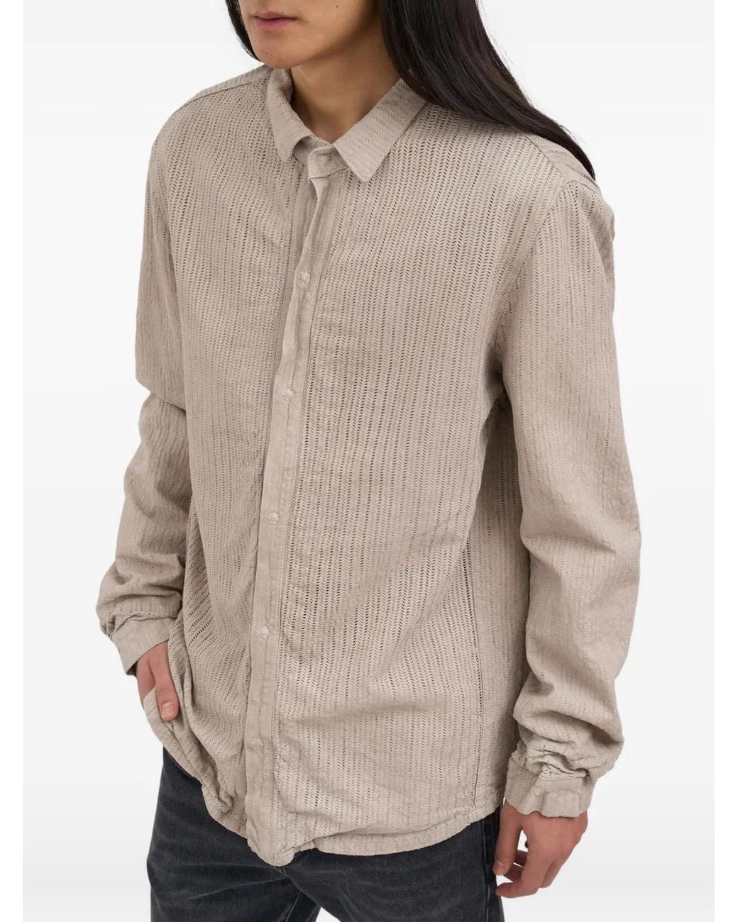 Giorgio Brato Natural Perforated Leather Shirt for men